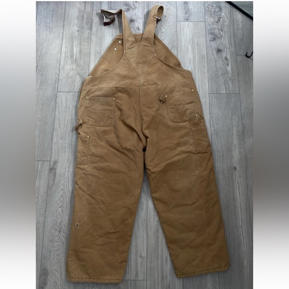CARHARTT Brown, Bib‎ Overalls Lined  Workwear, Men’s Long Overalls, - Picture 9 of 16